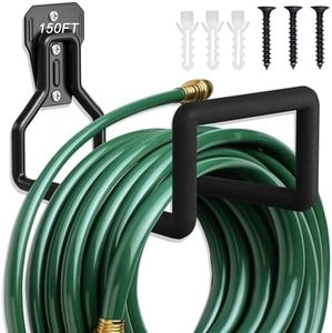 ULAIDO Metal Hose Holder Heavy Duty Hose Hanger Garage Hose Hook Sturdy Hose Storage Bracket Hose Stand Organizer Wall Mounted Garden Water Hose Holder for Water Hose Extension Cords