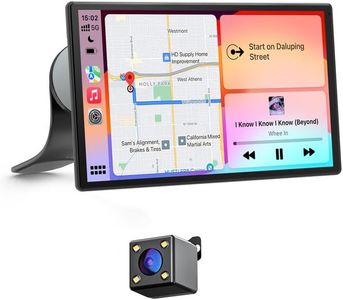 Avylet 9 Zoll Wireless Carplay Display für Apple Carplay & Android Auto, Tragbarers Carplay Autoradio mit Magnetischer Halterung, OTA-Updates, IP67 Rückfahrkamera, GPS Navigation, Bluetooth 5.0