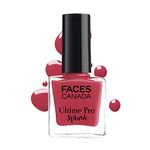 FACES CANADA Ultime Pro Splash Nail Enamel - Cherry Red 110 (8ml) | Quick Drying | Glossy Finish | Long Lasting | No Chip Formula | High Shine Nail Polish For Women | No Harmful Chemicals