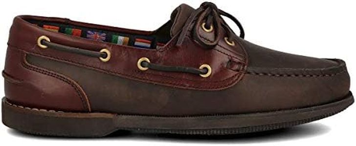 PAYMA - Scarpe da Barca Mocassino Uomo in Pelle Sportivo Casual. Pelle Ingrassata. con o Senza Lacci. Suola di Gomma. Taglie Grandi Colore: Marrone Oliata, Taglie EU 44