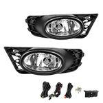 Driving Fog Lights Lamps Replacement for Honda Civic Sedan 2009 2010 2011 with H11 12V 55W Halogen Bulbs & Switch and Wiring Kit (Clear Lens)