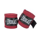 Everlast Core 120” Hand Wraps - Breathable Polyester-Cotton, Hook & Loop Closure, Wrist & Knuckle Protection, Wear Under Boxing or Training Gloves - Great for Combat Sports - Red