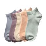 Women Bamboo Ankle Socks Ankle Length Thin Sock Odor Resistant Low Cut Sock 5 Pairs (as1, alpha, l, regular, regular, Assorted 1)