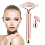 Electric Jade Roller Vibrating Facial Roller & Massager, Rose Quartz Face Massager Face Roller, Cheeks Slimmer, Face Relax Beauty Tools