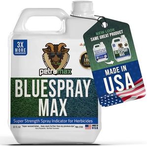 PetraMax Blue Herbicide Lawn Dye - Super Strength Concentrate 3X More Than Others, for Herbicides, Fertilizer & Weed Killer - Blue Mark Spray Indicator for Home and Commercial Sprayer Use (32 oz)