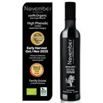 November Polyphenols Olive Oil Extra Virgin - Organic High Phenolic EVOO – Early Harvest – Lab Certified +1200mg/kg High Polyphenol – Cold Pressed Extra Virgin – Greek – 500ml Bottle