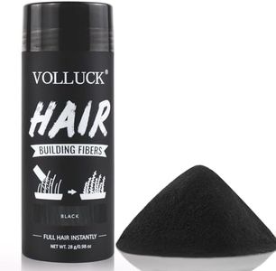 VOLLUCK Fibre Capillaire, Longue Durée Poudre Densifiante Cheveux Homme Femme, Naturel Hair Fiber pour Chute de Cheveux 28 g (Noir)