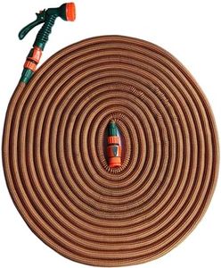 Mivos Tuyau d'arrosage flexible jusqu'à 50 m de long - Pour robinets de 1/2" et 3/4" - Tuyau de jardin léger et sans torsion pour l'arrosage et le nettoyage - Tuyau extensible avec douchette de jardin