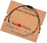 JoycuFF Gifts for Niece from Aunt Auntie Gift for Women Morse Code Bracelets for Niece Birthday Christmas Gifts Jewelry Cord Wrap Bracelet with Silver Beads Halloween Thanksgiving