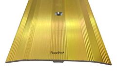 61mm Wide Carpet Metal Cover Trim Door Bar Threshold - Transition Threshold Strip - Metal Plate Covers Flooring Gaps - Gold Colour