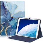 Fintie Case for iPad Air (3rd Gen) 10.5" 2019 / iPad Pro 10.5" 2017- [Sleek Shield] Premium PU Leather Slim Fit Multi Angle Stand Cover w/Pocket, Pencil Holder, Auto Wake/Sleep, Ocean Marble