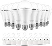 MOSLIAN Rechargeable Light Bulbs 10 Pack Emergency Light Bulbs for Power Outage Hurricane Camping Battery Powered Light Bulb 12W E26 1500mAh Battery Light Bulb,Stay Lights Up When Power Failure