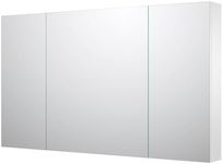 Sunrosa Aluminum Bathroom Medicine Cabinet with Mirror Door, 48" x 27.5", 3-Door Wall-Mounted & Recessed Bathroom Medicine Cabinet Organizer