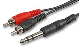 Pro Signal SIGNAL PSG00179 6.35mm (1/4") Stereo Jack Plug to 2x Phono RCA Plugs Lead, 2m Black