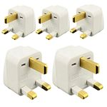 KAVANA (3 pcs) Type G, Universal Flat Pin 3Pin Travel Power Plug Converter Adapter Compatible in UK Countries, England, Scotland, Wales and Ireland (Pack 5)