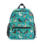 ODAWA Animal Paw Kids Backpack, Toddler Schoolbag Preschool Bag Travel Backpack for Little Boy Girl, Dachshund Dog Beach Summer, One Size, Daypack Backpacks