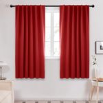 Deconovo Blackout Curtains Back Tab and Rod Pocket Thermal Insulated Room Darkening Curtains for Bedroom 52Wx72L Inch True Red