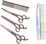 We Love Doodles Small Dog Grooming Comb & Dog Grooming Scissors Kit Bundle - Grooming Comb & Grooming Shears, Scissors and Scissors Kit - Removes Tangles - Made in USA