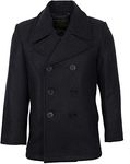 Mil-Tec US Navy Pea Men's Coat Cloth Jacket - Black - Large