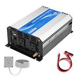 600W Pure Sine Wave Power Inverter CETL Approved DC 12V to AC 120V with Remote Control Dual AC Outlets Suitable for Car Solar System Emergency