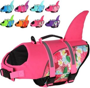 Doglay Dog Life Jacket, Ripstop Cute Shark Dog Life Jacket with Superior Buoyancy and Rescue Handle, Adjustable Dog Life Vests for Swimming Boating, Pet Flotation Vest for Small Medium Large Dogs