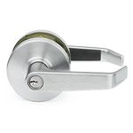 Lawrence Commercial Lever Door Lock - Heavy Duty Locking Commercial Door Handle Keyed Entry, Grade 2 Door Handle with Lock and Key - Brushed Chrome, Entrance/Keylock Functio