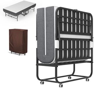 VIYET Folding Bed with Mattress,Rollaway 5-Inch Memory Foam Foldable Guest Bed for Adults, 500lbs Capacity with Storage Cover and Sturdy Metal Frame,Portable,Space Saving of Easy Storage,75"*37.5"