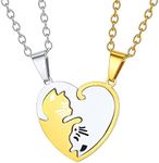 U7 Gold Cat Necklace for Teen Girls