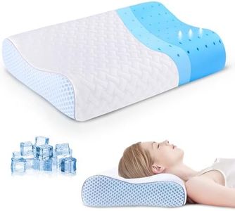 Neck Pillow for Neck and Shoulder, Cooling Memory Foam Pillow Bed Pillow for Sleeping, Contour Pillow Neck Support Pillow for Side Back Stomach Sleepers,Standard Size, Oreiller Mousse Memoire