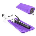 Heat Resistant Silicone Mat Pouch for Hair Straightener Flat Iron Curling Iron Hot Hair Tools for Home and Travel, Purple