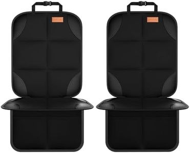 SMART ELF Car Seat Protector, 2Pack Seat Protector Protect Child Seats with Thickest Padding and Non-Slip Backing Mesh Pockets for Baby and Pet,Sedan SUV Truck (Black)
