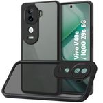 TheGiftKart Ultra-Hybrid Sleek Armor Back Cover Case for Vivo V40e / iQOO Z9s 5G | 360° Protection | Smoke Black Matte Hard Translucent Back Cover for Vivo V40e / iQOO Z9s 5G (PC & TPU, Black Bumper)