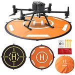 MMOBIEL Universal Drone Landing Pad Waterproof Helipad 55 cm / 21.6 inch Double Sided Orange White/Black Yellow for RC Drones Helicopter DJI Mavic Mini 2 / Zoom/Air Fly 2 / Phantom/FPV/Inspire