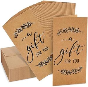 Pipilo Press 36 Pack Money Cards with Envelopes, A Gift for You Cards for Cash, Holiday's, Birthday's (Kraft Paper, 3.5 x 7.25 In)