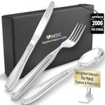 iMedic Weighted Utensils for Hand Tremors - 3-Piece Adaptive Utensils with Gift Box - Weighted Silverware for Hand Tremors - Weighted Silverware for Parkinsons