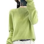 Cashmere Sweaters for Women, Womens Cashmere Sweater, 100% Cashmere Long Sleeve Crew Neck Pullover Jumpers (Fruit Green,L)