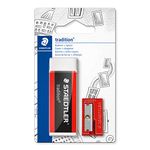 STAEDTLER 526 T-S1BK Tradition Eraser and Sharpener Set (Blistercard of 1 Eraser & 1 Single-Hole Sharpener)