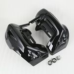 XMT-MOTO Black Lower Vented Leg Fairings Cap Glove Box For Harley-Davidson Touring Models