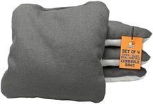 Cornhole365 Stick & Slide Cornhole Bags - 6"x6" Premium Plastic Resin Filled, Dual-Sided Canvas & Suede Cornhole Bean Bags for Sports Competition - Professional Cornhole Bags Set of 4 (Grey)