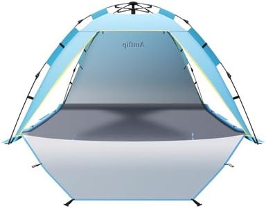 3-4 Person Instant Pop Up Automatic Beach Tent, Extra Large Portable Ventilated Sun Shelter with 3 expandable Door, Easy Setup Lightweight Sun Shade for Picnic,Beach,Garden