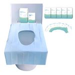 Toilet Seat Covers Disposable 50Pcs, Portable Toilet Seat Cover, Ecological Antibacterial Universal Potty Shields, Biodegradable Paper, Waterproof, Individually Packed for Travel, Kids and Adults