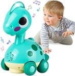 YOLOMOON Baby Toys 6-12 Months, Musical Dinosaur Toys for 1 2 Year Old Boys Girls Toddlers, Touch and Go Crawling Dinosaurs with Lights & Sounds, Birthday Gifts for Boys Kids 6 9 12 month 1-2 Year Old