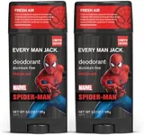 Every Man Jack Deodorant - Marvel Spider-Man | 3-ounce Twin Pack - 2 Sticks Included | Naturally Derived, Aluminum Free, Parabens-free, Phthalate-free, Dye-free, and Certified Cruelty Free