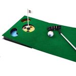 PGA TOUR 6ft Putting Mat Indoor Golf with Collapsible Putter & Alignment Guide Ball - Simulated Green with Golf Accessories - Perfect Golf Putting Mat for Home or Office