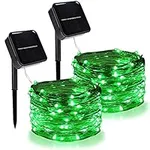 Twinkle Star 2 Pack Outdoor Solar String Lights, 39.4 FT 120 LED Solar Powered Christmas Decorative Fairy Lights with 8 Modes, Waterproof Light for Xmas Patio Yard Wedding Party
