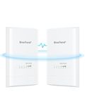 BrosTrend 5KM WiFi Bridge w/ 2X Gigabit Ports, Outdoor 5GHz 867Mbps Wireless Bridge Long Range, Plug & Play Point to Point PtP/PtMP, Standard 802.3af PoE & w/Passive PoE Injector, for Buildings, Farm