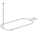 PrettyHome Shower Curtain Rod Hoop Square Shape Bathroom Heavy Duty No Rust Oval Shower Rod 58.3"x24" for Clawfoot Tub,for Free Standing Tubs Chrome