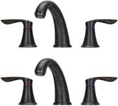 GAOMON Bathroom Faucet, 8 Inch Bathroom Faucets for Sink 3 Hole, Widespread Brushed Nickel Bathroom Faucet with Pop up Drain and cUPC Lead-Free Hose (Oil Rubbed Bronze 2 Packs)