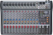 DIGIMORE Professional 12 Channel Mixer | 12 XLR + 6.35MM Inputs | USB MP3 & BT Support | 48V Phantom Power | 5-Band Eq | Delay & Repeat FX|Stereo Output| Stereo Control Room, Headphone, Aux, EFF D-285