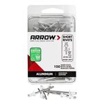 Arrow Fastener RSAW1/8IP 1/8-Inch Short Aluminum Rivets, 100-Pack (White)